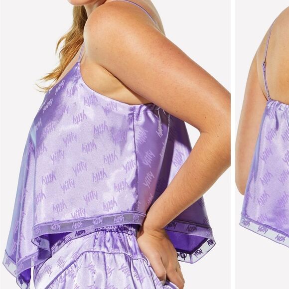 Fabletics yitty purple satin flowly camisole 1x - Picture 3 of 9